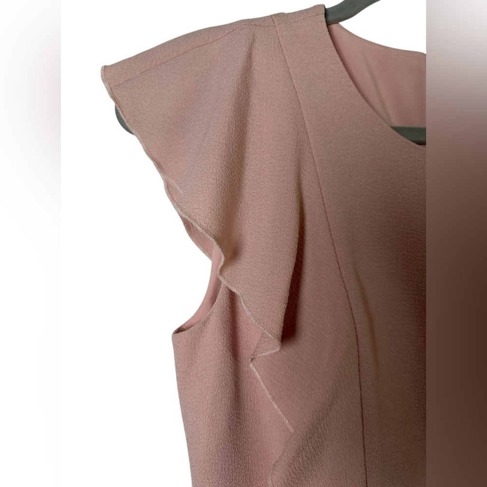CeCe Pink Ruffle Flutter Sleeve Dress Size Medium - Picture 3 of 8